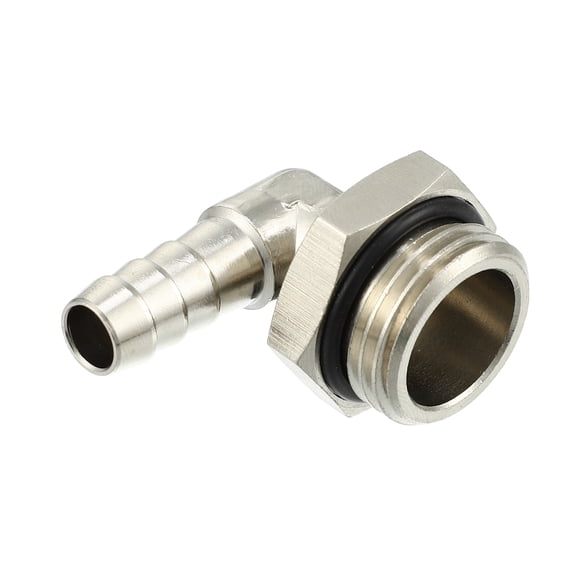 Universal Car 90 Degree Brass Fitting Hose Adapter 8mm 5/16" Barb to Male G1/2" BSP BSPT Silver Tone