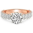 thumbnail image 3 of 5 Carat IGI Certified Round Shape Lab Grown Diamond Engagement Ring | 14K Rose Gold |Lillian Oval Shape Side Diamond Eternity Diamond Ring | FG-VS1-VS2 Quality Friendly Diamonds, 3 of 5