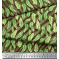 thumbnail image 3 of Soimoi Brown Cotton Duck Fabric Stripe & Palm Leaves Decor Fabric Printed Yard 42 Inch Wide, 3 of 3