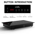 thumbnail image 6 of London Sunshine Double Induction Cooktop Countertop Built-in Vertical Dual Burner,Double Burners Hot Plate Electric Countertop with Sensor Touch,ETL Certified 120V, hared 1800W, 6 of 8
