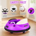 thumbnail image 3 of Vibespark 12V Bumper Car for Kid with Remote Control, Ride on Toys for Toddlers w/ 360 Degree Spin, 3 LED Lights, 5-point Safety Belit, 3 Speeds, Baby Bumper Car, Purple, 3 of 9