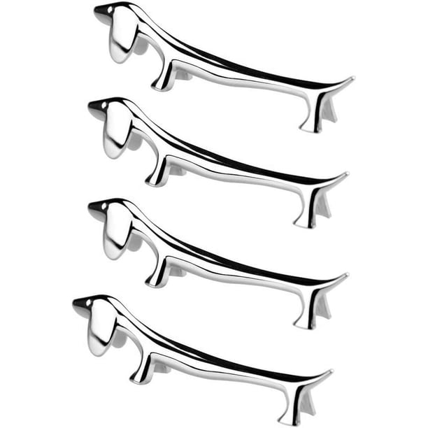 Soporte para palillos, 4 piezas, de aleación de zinc, soporte para palillos, para cuchara, tenedor, cuchillo, vajilla, cepillo para polvo para decoración de mesa del hogar, cocina (Dachshund)