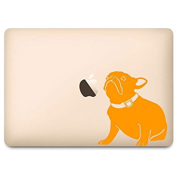 Orange Bella the French Bulldog Sitting Decal for 12" Macbook
