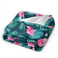 thumbnail image 2 of Wijzvio Tropical Flower Throw Blanket Soft Fuzzy Fleece Blanket For Couch Bed Living Room Decoration 40"X30", 2 of 9