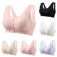 thumbnail image 2 of NIEWTR Front Closure Bras for Women No Underwire Comfortable Full Coverage Front Closure Bralettes Wireless Wirefree Everyday Bras Complexion(Pink,XL), 2 of 9