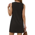 thumbnail image 4 of Fantaslook Tank Dresses for Women Crewneck Sleeveless Mini Sundresses Casual Summer Split Dress, 4 of 8
