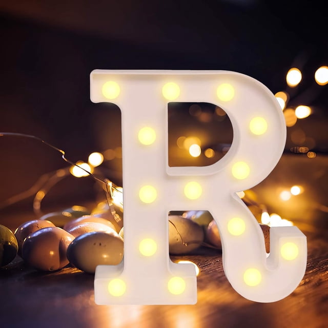 Letras iluminadas personalizables para marquesina, reutilizables para crear palabras de bricolaje libremente, luces LED con letras de plástico alimentadas por batería con luz blanca cálida, ideales