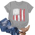 thumbnail image 4 of Independence Day Chemises pour Femmes Imprimé Drapeau Américain Été Col Rond Manches Courtes Tunique Blouse Patriotique Tee, 4 of 4