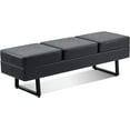 thumbnail image 5 of BarberPub 3-Seat Waiting Room Bench Chair, Salon Guest Reception Bench, Lobby Chairs, 440 lbs Capacity, Dark Grey, 5 of 10