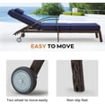 thumbnail image 5 of Yalissey 79.1''Chaise Lounge Chair Set Outdoor of 2, Patio Lounge Chair, Wicker Reclining Chair with 6 Adjustable Position Backrest 115-180° for Poolside, Backyard, Lawn, Deck (Blue), 5 of 7