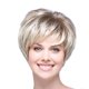 thumbnail image 2 of Pelucas con flequillo para mujer, peluca ondulada suelta, peluca natural corta ondulada blanca con degradado, peluca sintética rizada de red rosa para disfraces., 2 of 4