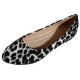 thumbnail image 2 of Fesfesfes Shoes Women Almond Toe Plus-size Leopard Print Shoes Casual Slip-on Flat Shoes 39(7), 2 of 9