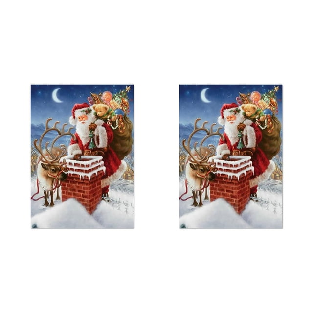Yuarrent Cuadros de pintura de diamantes de Navidad pared adultos decoración de Año Nuevo Santa Claus muñeco de nieve hogar dormitorio Tipo 1 2Conjunto