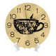 thumbnail image 2 of Reloj de pared con letras de taza que dice "Comienza el día con café" - Reloj de pared silencioso de 10 pulgadas que no hace tictac - Estilo rústico retro campestre decorativo para sala de estar,, 2 of 7