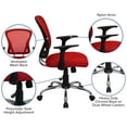 thumbnail image 5 of Flash Furniture Mid-Back Red Mesh Swivel Task Office Chair with Chrome Base and Arms, 5 of 12