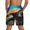 thumbnail image 2 of Haiem Realistic Turtle Mens Swim Trunks with Compression Liner 2 in 1 Swimming Shorts Stretch Swimwear Quick Dry,Board Shorts-Large, 2 of 9