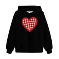 thumbnail image 5 of Girls Valentine's Day Hoodie with Heart Pocket Cute Kids Sweatshirt for Girls Valentine Outfit Black,Size 11-12 T, 5 of 5