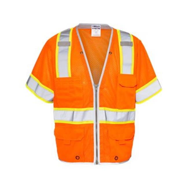 Kishigo Premium Brilliant Series® Heavy Duty Class 3 Vest 1550-1551 Orange S
