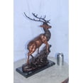 thumbnail image 3 of Nifao Bronze Statue of Deer Walking on Rocks, Elegant Wildlife Decor – Home Decor Sculpture, 15"L x 7"W x 21"H, 3 of 10