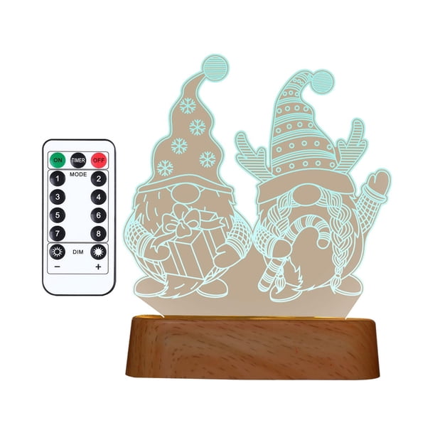 Lámpara de mesa 3D, adorno navideño, letrero de neón de pie, lámpara artesanal, decorativa, LED nocturna Estilo E
