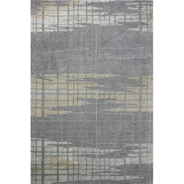 Bashian R129-GY-8X10-HG358 7.9 x 9.9 ft. Greenwich Collection Contemporary Wool & Viscose Hand Tufted Grey Area Rug