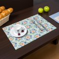 thumbnail image 2 of Placemat, Pioneer Flower Floral Print Pattern Place Mats Table Mat Set Of 2, PVC Washable Placemats for Party Kitchen Dining Decoration, 18x12 Inch, Fade Resistant, 2 of 6