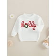 thumbnail image 5 of Kids Toddler Girls Boys Christmas Sweater, 3 6 9 12 18 24 Months 2T 3T 4T Long Sleeve Crew Neck Letters Warm Winter Sweater Clothes, 5 of 9