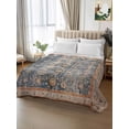 thumbnail image 2 of Blue Beige Vintage Flat Sheet Only Twin Size, Soft Breathable Bed Top Sheets for Mattress, Modern Geometric Abstract Art Ethnic Luxury Bedding Flat Sheets for Home Hotel Bedroom Bed Protection, 2 of 9
