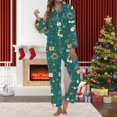 thumbnail image 2 of Christmas pajamas Floral Print Long Sleeve Pajama Soft Comfy Loungewear For Relaxation And Sleep Cozy Homewear Outfit With Pants, 2 of 5