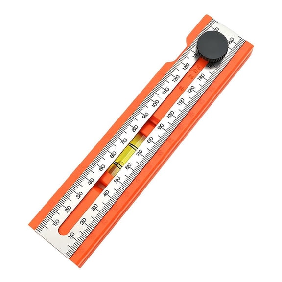 Adjustable Positioning Marking Protractor Tool - 6.6in Multi-Angle Scribing Ruler Multifunctional Spirit Level Gauge Ruler Angle Finder Woodworking with Drilling Positioning for Drawer Door Holes