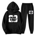 thumbnail image 3 of SGMVNU Tracksuit Men 2 Piece Set Hooded Sweatshirt Jogger Set Pullover Hoodie With Joggers Pants Graphic Tracksuit Casual Running Jogging for Fall Winter(Black, M), 3 of 5