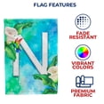 thumbnail image 5 of America Forever Summer Flowers Birds Monogram House Flag Letter N 28 x 40 inches Hummingbird Calla Lily Spring Floral Double Sided Vertical Outdoor Yard Lawn Decorative White Floral House Flag, 5 of 5