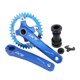 thumbnail image 1 of Cigüeñal de bicicleta, manivela de aleación de aluminio de alta resistencia conjunto de manivela Integral 8 9 10 11 s de manivela de Blue_34T Macarena Brazo de manivela de bicicleta plegable, 1 of 7