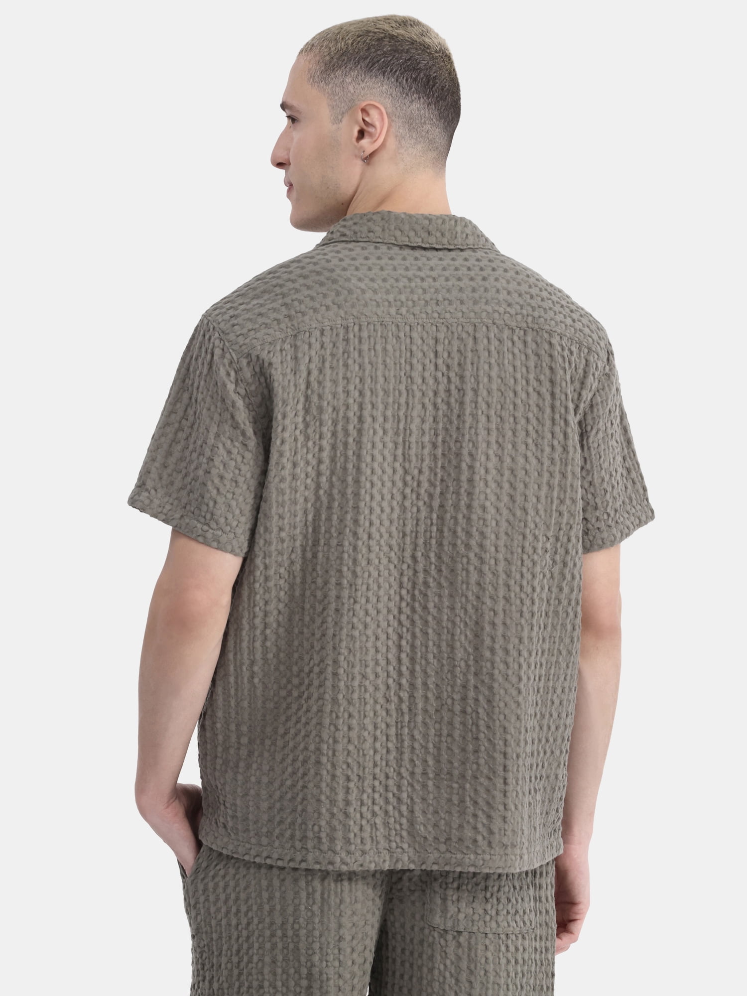 No Boundaries Men's & Big Men's Short Sleeve Textured Waffle Shirt, Sizes XS-5XL