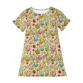 thumbnail image 4 of RXIRUCGD 2025 Vêtements d'Été pour Enfants 3-12 Ans Mode Couleur Unie Pyjamas Rêveurs Robe à Manches Courtes Col Rond, 4 of 5