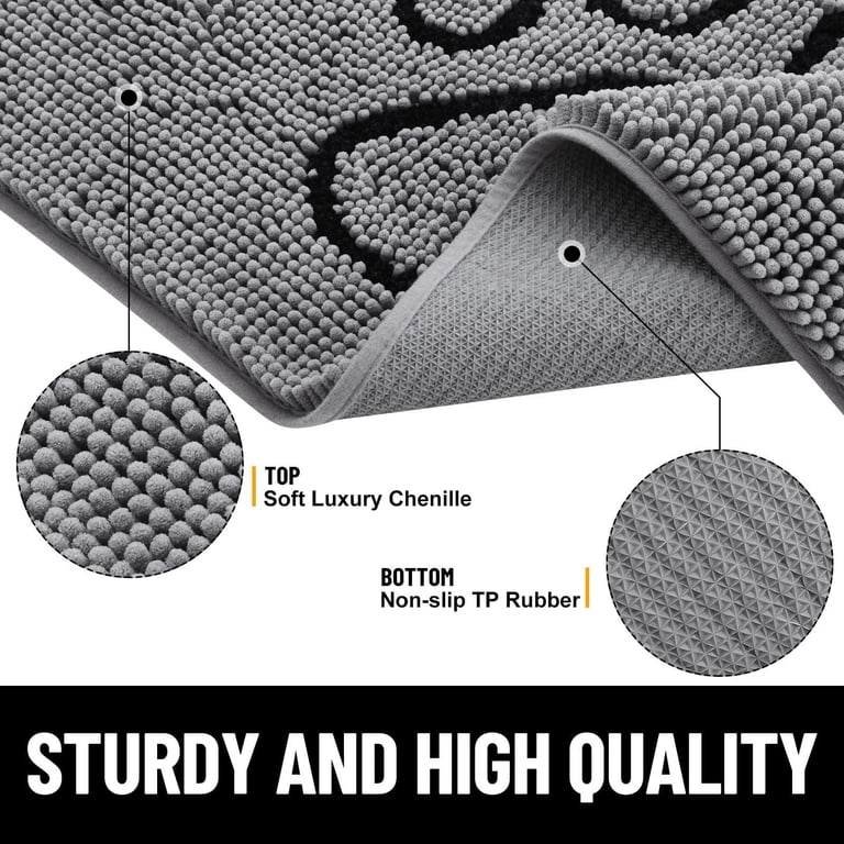Buganda Dog Door Mat, 30x20 Inches, Grey Chenille photo 3