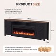 thumbnail image 3 of Sonegra 95" Fireplace TV Stand, Entertainment Center for TVs Up to 100”, TV Console with Storage Cabinets, Media Console for Living Room, Black TV Stand and Black Fireplace, 3 of 7