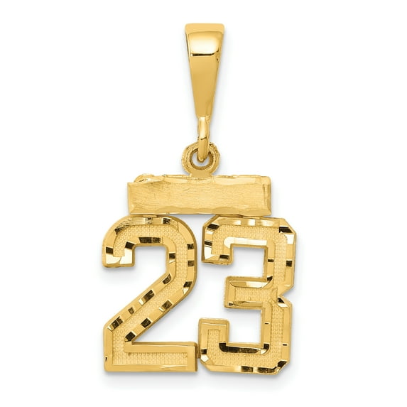 Beautiful 14k Small Diamond-cut Number 23 Charm