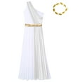 thumbnail image 6 of Aislor Womens Ancient Greek Roman Toga Costume Overlay Dance Dress with Headwear for Halloween Party White 3XL, 6 of 7