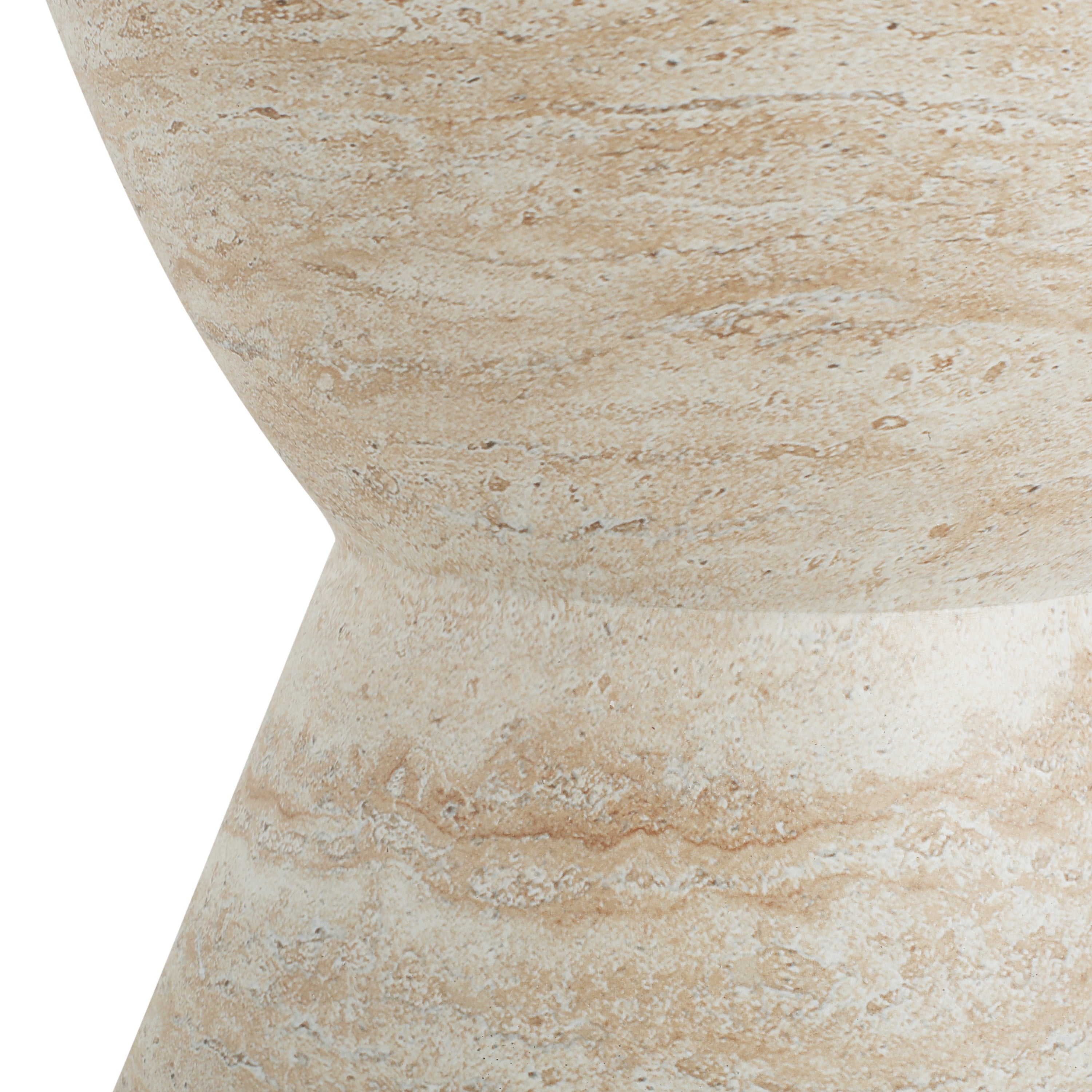 Euroco 19"H Outdoor Lightweight Concrete Side Table,MGO End Table Accent Table for Patio,Garden, Living Room,Beige