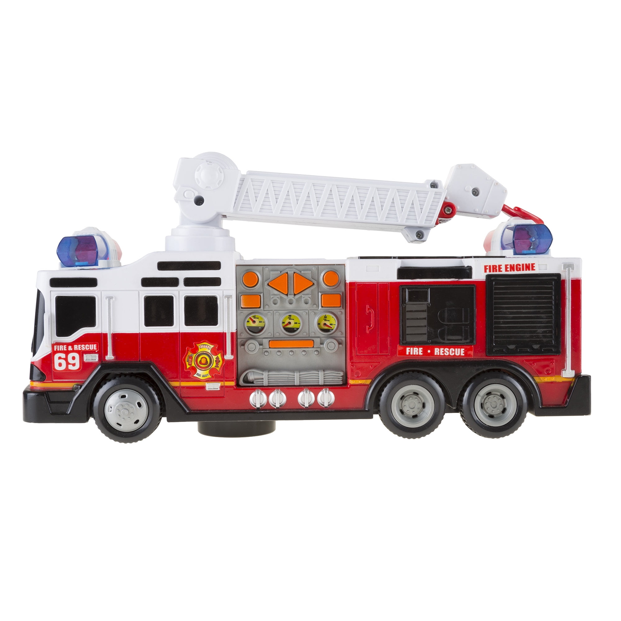 PowerTRC Bump and Go Rescue Fire Truck w/ Lights Sound and Ladder
