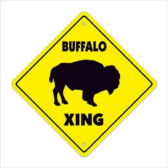 SignMission X-14-BUFFALO 14 in. Buffalo Zone Xing Crossing Sign