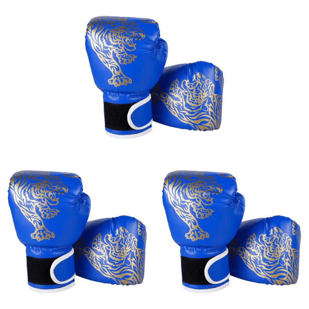 Guantes Boxeo Transpirables para Entrenamiento Sacos (adulto) Azul