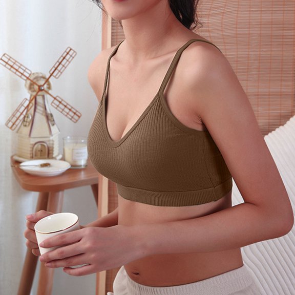 Aayomet Womens Wireless Bra Women's Push Up Bra Racerback Front Closure Bras Lace Padded Underwire Plunge Floral,Brown S