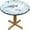 Palm Leaf, variant on Golden Brown Metal Pattern Round Fitted Tablecloth Square Neatly Arranged Elastic Edge Tablecloth Waterproof Oilcloth Table Cover for 40"-44"