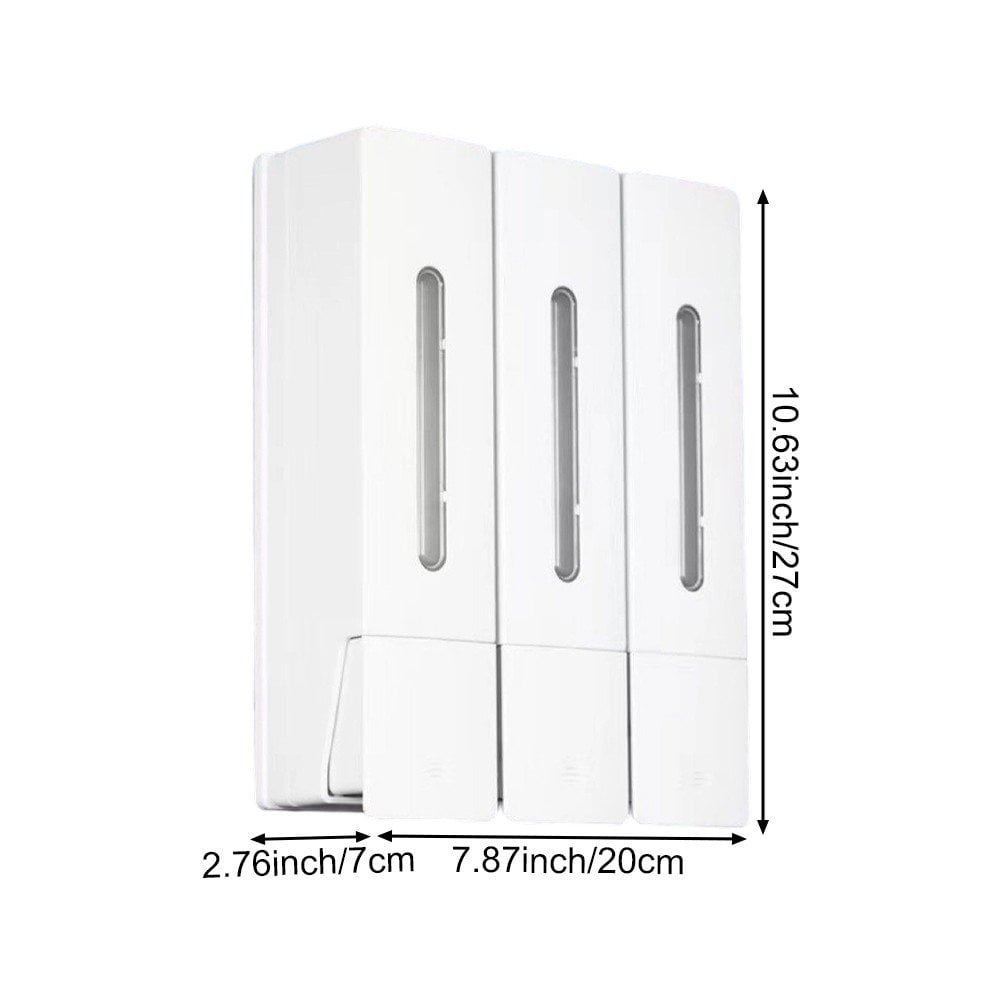 Shampoo and Conditioner Dispenser Shower Soap Dispenser Shower Dispenser 3 Chamber No Drill Shampoo Dispenser, Wall Mounted for Home Hotel