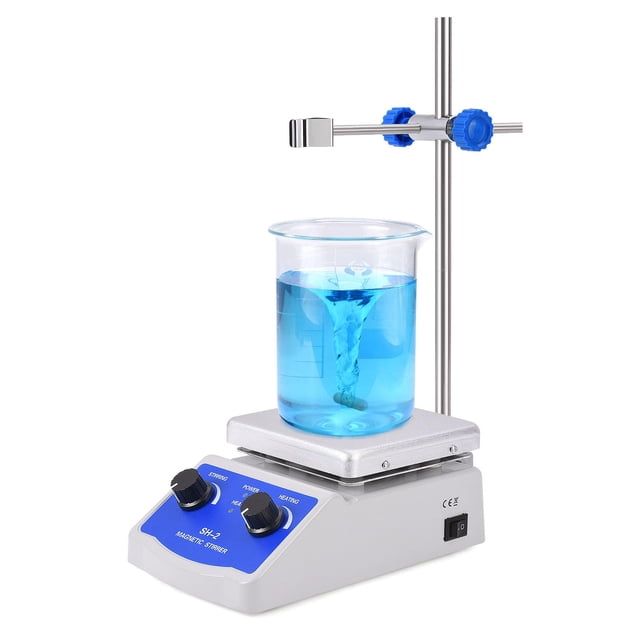 Agitador magnético con placa calefactora Slendor, capacidad de 1000 ml