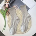 thumbnail image 3 of vnanda Soft Socks 1 Pair Unisex Socks Pure Color Knitted Mid-tube Ankle Protection Soft High Elasticity Anti-slip Warm No Odor Sweat Absorption Adult Four, 3 of 8