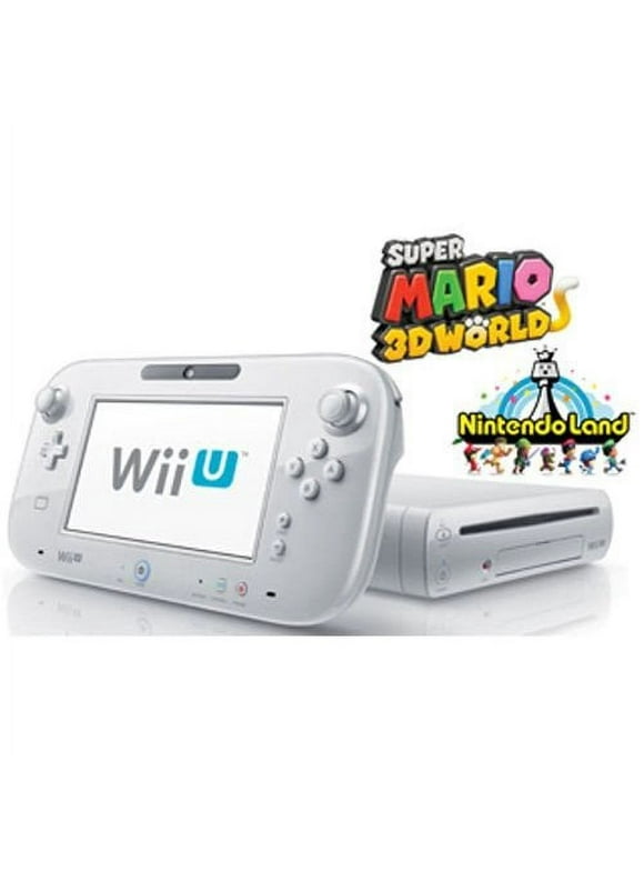 Restored Wii U Deluxe Set 8GB White With Super Mario 3D World And Nintendo Land (Refurbished)