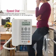 Landline Phones Dual Interface Wired Telephone with Caller ID for Office, Front Desk, Hotel, Seniors, Big Button Corded Landline Home Phones (White)